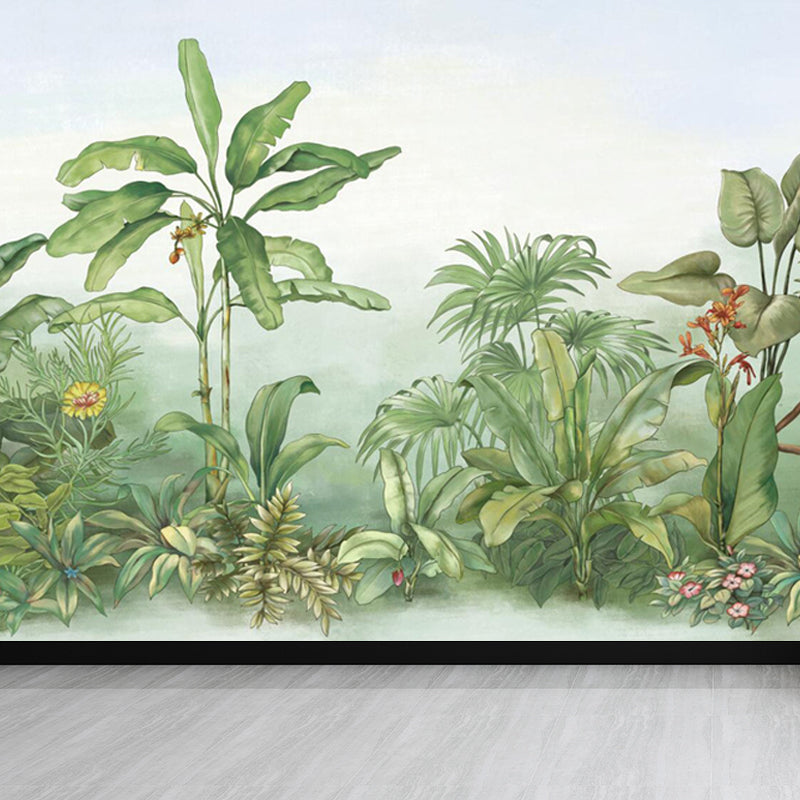 Various Botanical Mural Decal for Dining Room, Soft Color, Custom Size Available Green Clearhalo 'Wall Decor' 'Wall Mural' 1714274