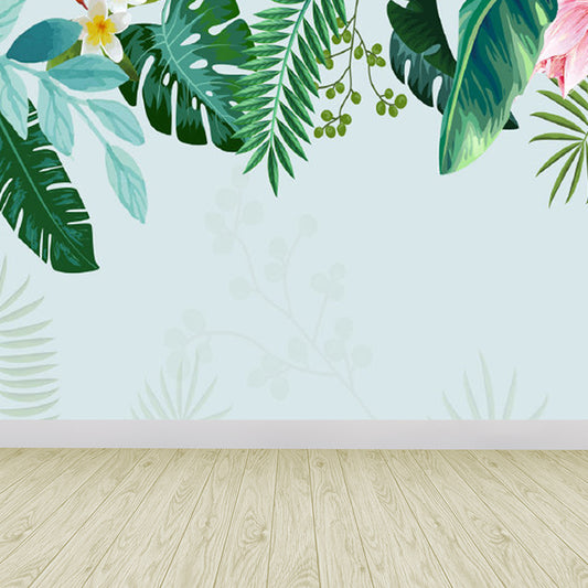 Verdant Botanical Leaves Mural Wallpaper for Living Room Plants Wall Art, Custom Clearhalo 'Wall Decor' 'Wall Mural' 1714300