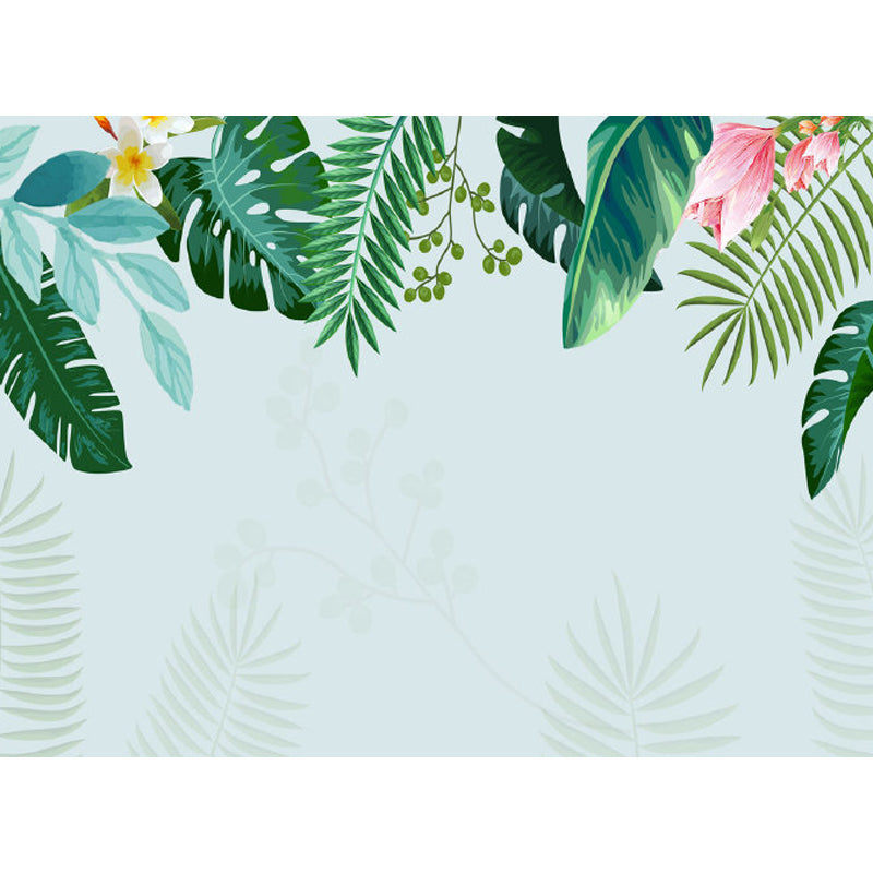 Verdant Botanical Leaves Mural Wallpaper for Living Room Plants Wall Art, Custom Clearhalo 'Wall Decor' 'Wall Mural' 1714302