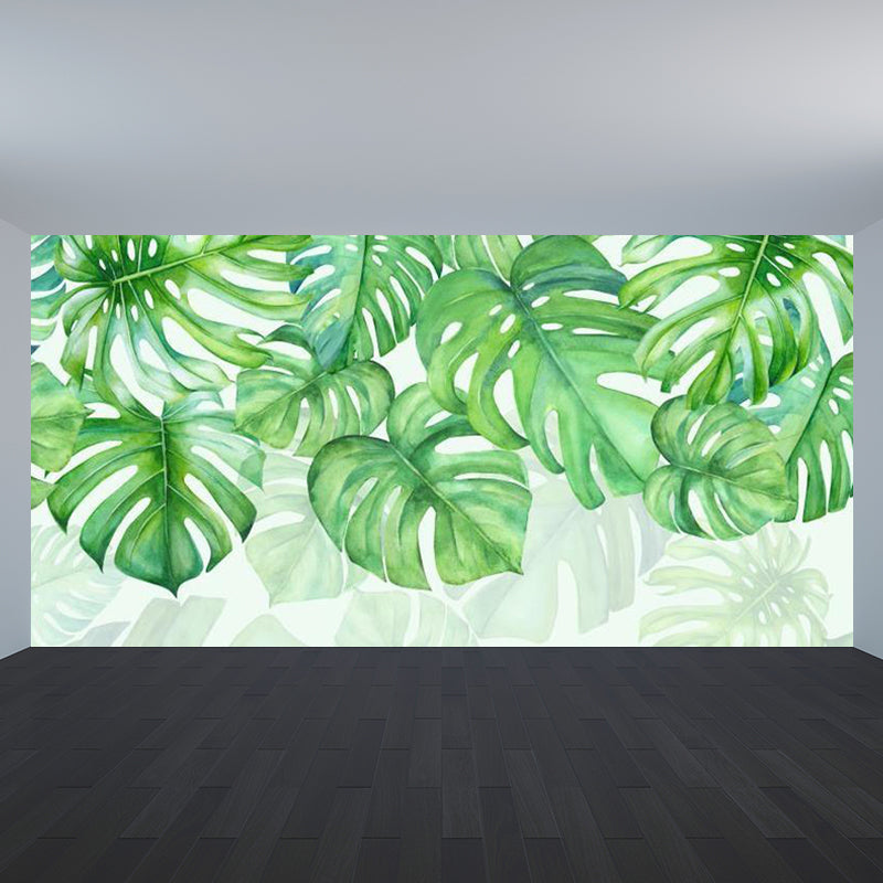 Verdant Botanical Leaves Mural Wallpaper for Living Room Plants Wall Art, Custom Clearhalo 'Wall Decor' 'Wall Mural' 1714311