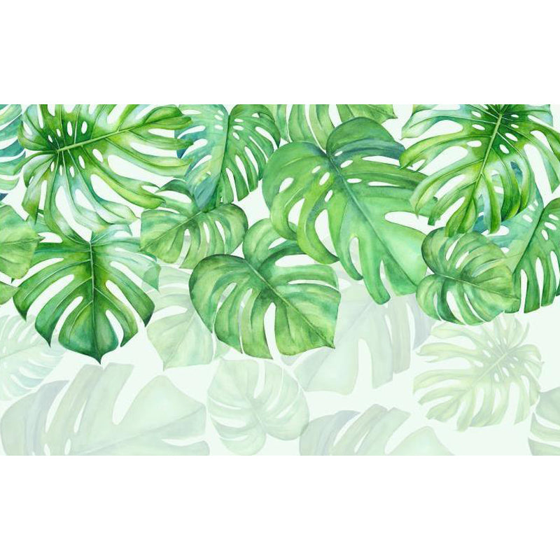 Verdant Botanical Leaves Mural Wallpaper for Living Room Plants Wall Art, Custom Clearhalo 'Wall Decor' 'Wall Mural' 1714312