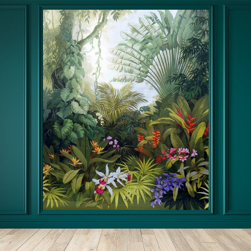 Water Resistant Botanical Wall Mural Non-Woven Tropical Wall Decor for Dining Room Clearhalo 'Wall Decor' 'Wall Mural' 1714496