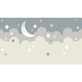 Beige Cartoon Wallpaper Mural Large Crescent and Starry Sky Wall Covering for Room Clearhalo 'Wall Decor' 'Wall Mural' 1714547