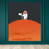 Astronaut Planet Landing Wall Mural Black and Orange Kids Style Wall Art for Bedroom Clearhalo 'Wall Decor' 'Wall Mural' 1714550