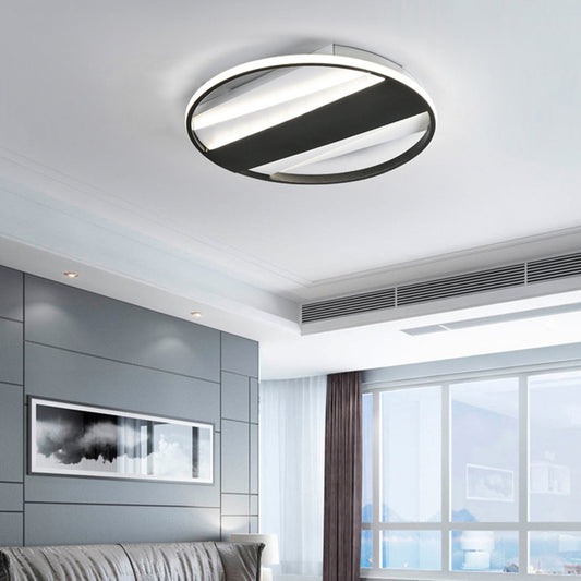 Living Room Ring Ceiling Mount Light Acrylic Modern Simple Ceiling Lamp in Black Black White Clearhalo 'Ceiling Lights' 'Close To Ceiling Lights' 'Close to ceiling' 'Flush mount' Lighting' 171461