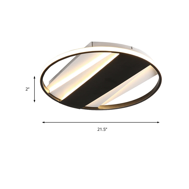 Living Room Ring Ceiling Mount Light Acrylic Modern Simple Ceiling Lamp in Black Clearhalo 'Ceiling Lights' 'Close To Ceiling Lights' 'Close to ceiling' 'Flush mount' Lighting' 171463