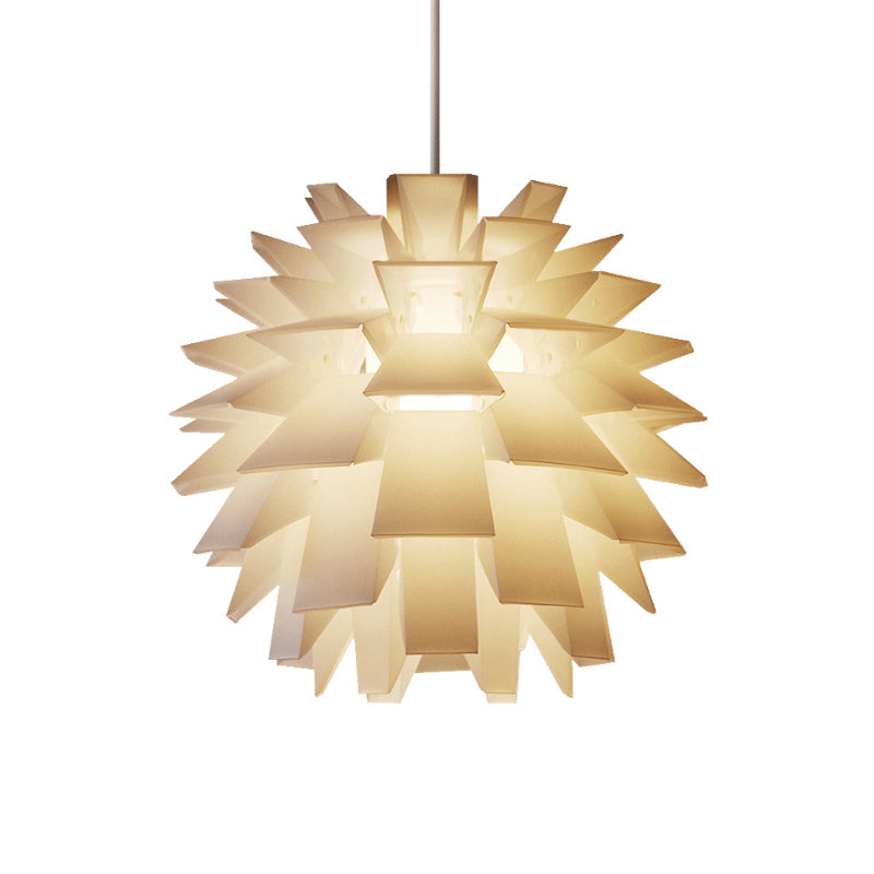 Contemporary Pine Cone Suspension Light Plastic 1 Head Living Room Ceiling Pendant Light in White Clearhalo 'Ceiling Lights' 'Modern Pendants' 'Modern' 'Pendant Lights' 'Pendants' Lighting' 171480