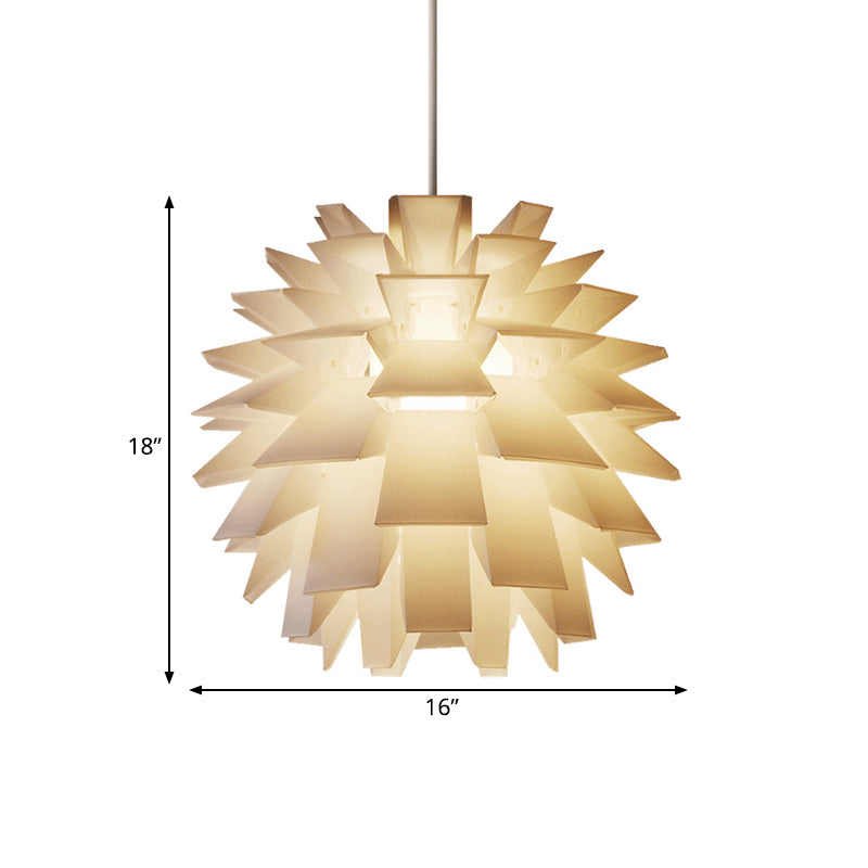 Contemporary Pine Cone Suspension Light Plastic 1 Head Living Room Ceiling Pendant Light in White Clearhalo 'Ceiling Lights' 'Modern Pendants' 'Modern' 'Pendant Lights' 'Pendants' Lighting' 171481