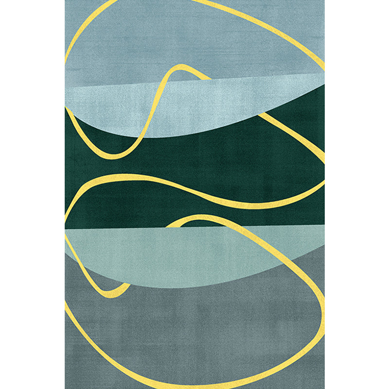 Blue and Green Abstract Rug Polyester Modernist Rug Washable Pet Friendly Area Rug for Living Room Clearhalo 'Area Rug' 'Rug' 1715015