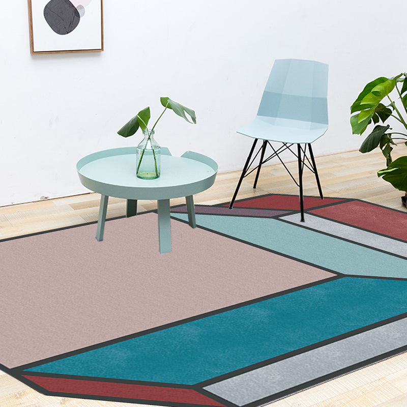 Novelty Living Room Irregular Rug Colorful Color Block Cuboid Print Rug Polyester Stain-Resistant Area Rug Pink Clearhalo 'Area Rug' 'Rug' 1715016