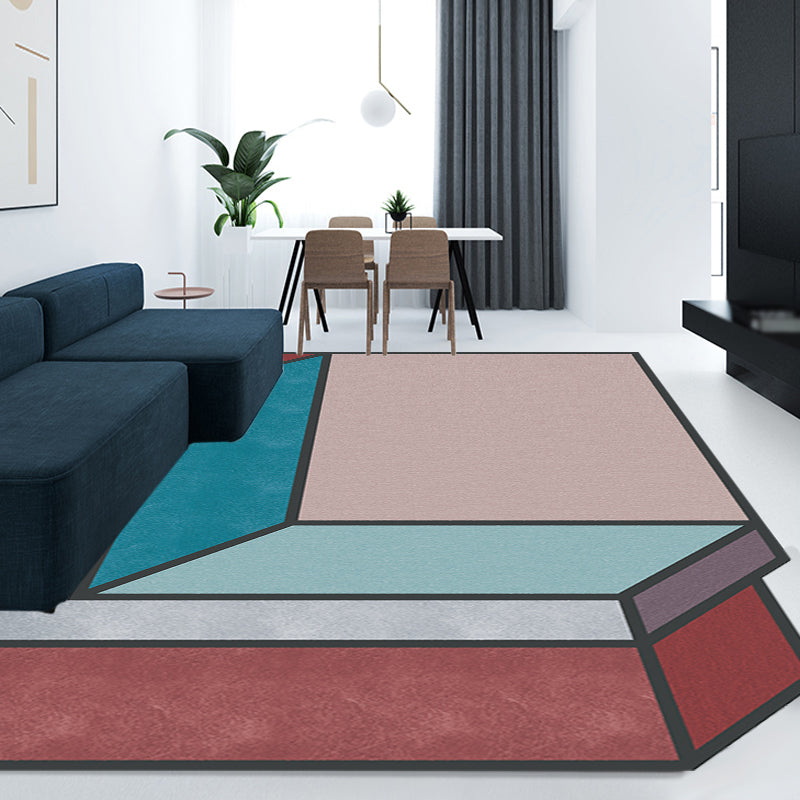 Novelty Living Room Irregular Rug Colorful Color Block Cuboid Print Rug Polyester Stain-Resistant Area Rug Clearhalo 'Area Rug' 'Rug' 1715017