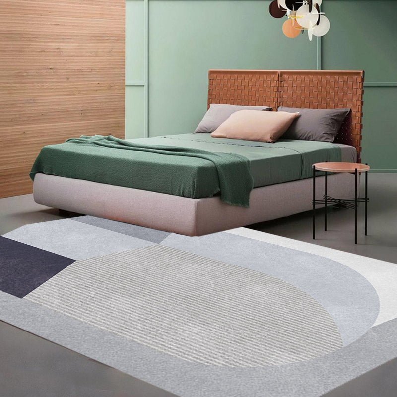 Nordic Novelty Irregular Rug in Grey and Brown Colorblock Pattern Rug Polyester Pet Friendly Carpet for Home Decoration Grey Clearhalo 'Area Rug' 'Rug' 1715096
