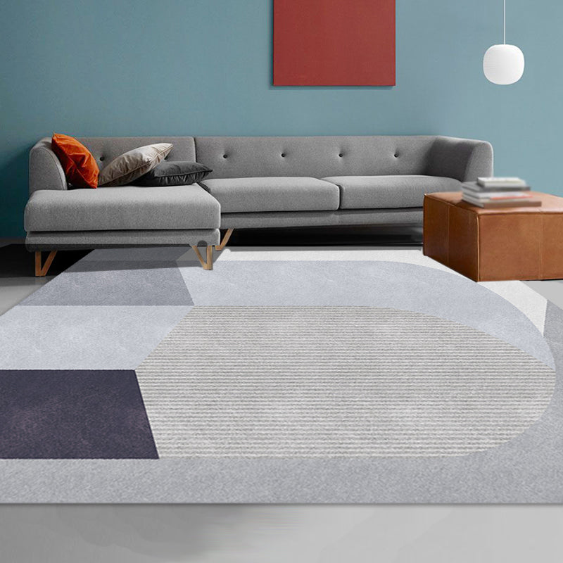 Nordic Novelty Irregular Rug in Grey and Brown Colorblock Pattern Rug Polyester Pet Friendly Carpet for Home Decoration Clearhalo 'Area Rug' 'Rug' 1715097