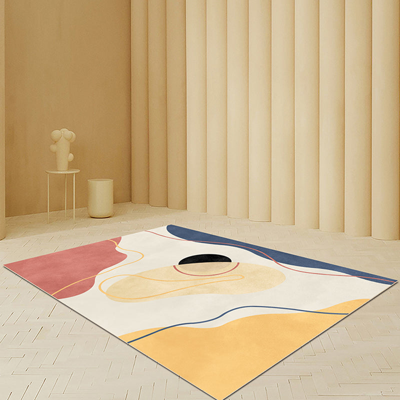 Beige Abstract Rug Polyester Modern Rug Non-Slip Backing Pet Friendly Area Rug for Living Room Light Yellow Clearhalo 'Area Rug' 'Rug' 1715253