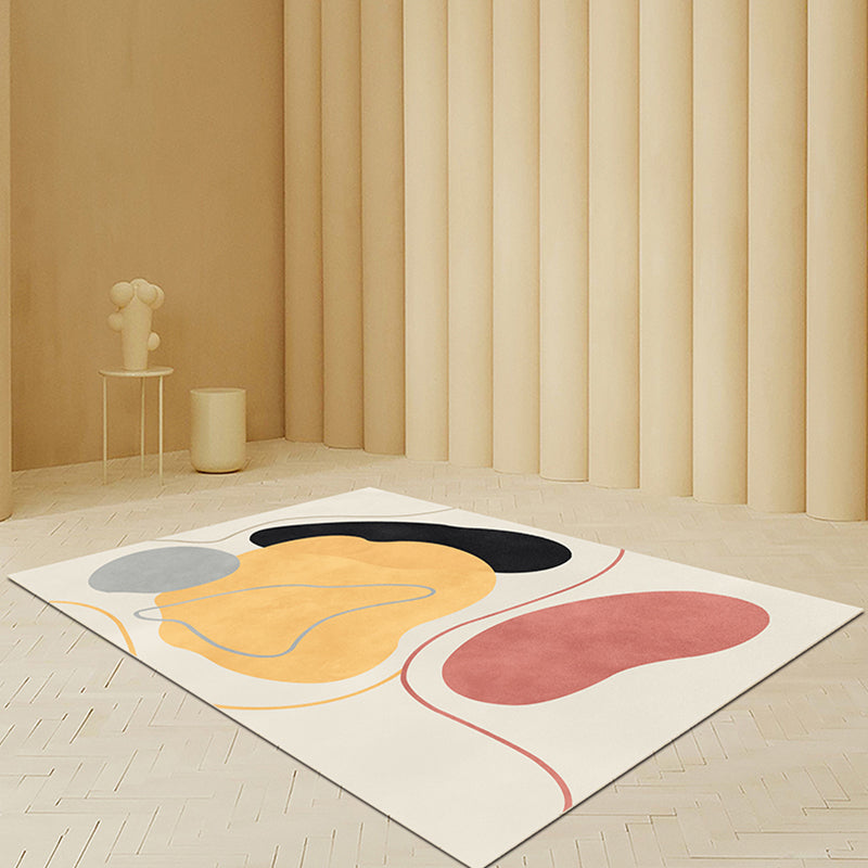 Beige Abstract Rug Polyester Modern Rug Non-Slip Backing Pet Friendly Area Rug for Living Room Clearhalo 'Area Rug' 'Rug' 1715262