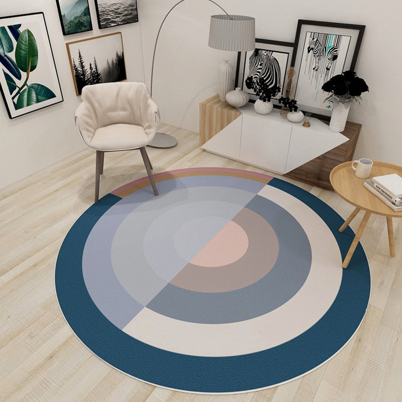 Modern Living Room Rug in Black and Blue Color Block Print Rug Polyester Stain-Resistant Area Rug Light Blue Clearhalo 'Area Rug' 'Modern' 'Rugs' Rug' 1715289