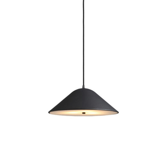 Matte Black/Polished Chrome/Polished Rose Gold Tapered Suspension Light Modern Metal 1 Light Ceiling Pendant Light for Dining Room Clearhalo 'Ceiling Lights' 'Modern Pendants' 'Modern' 'Pendant Lights' 'Pendants' Lighting' 171529