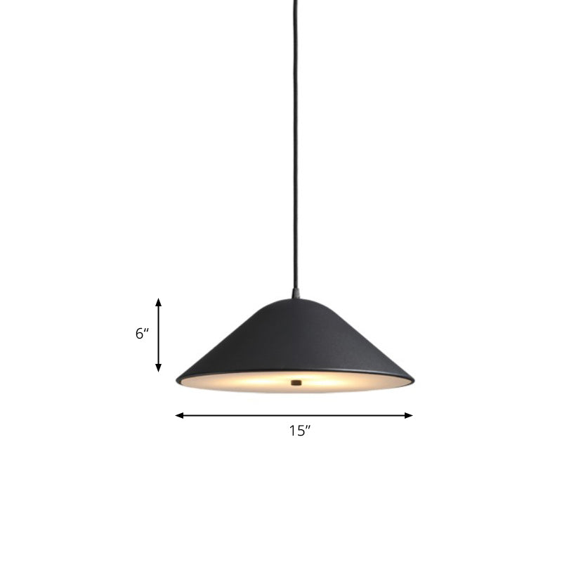 Matte Black/Polished Chrome/Polished Rose Gold Tapered Suspension Light Modern Metal 1 Light Ceiling Pendant Light for Dining Room Clearhalo 'Ceiling Lights' 'Modern Pendants' 'Modern' 'Pendant Lights' 'Pendants' Lighting' 171530