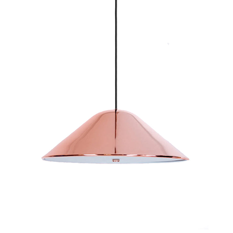 Matte Black/Polished Chrome/Polished Rose Gold Tapered Suspension Light Modern Metal 1 Light Ceiling Pendant Light for Dining Room Clearhalo 'Ceiling Lights' 'Modern Pendants' 'Modern' 'Pendant Lights' 'Pendants' Lighting' 171532