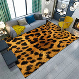 Black and Brown Bedroom Rug Modern Animal Leopard Tiger Pattern Area Rug Polyester Anti-Slip Backing Carpet Khaki Clearhalo 'Area Rug' 'Modern' 'Rugs' Rug' 1715483