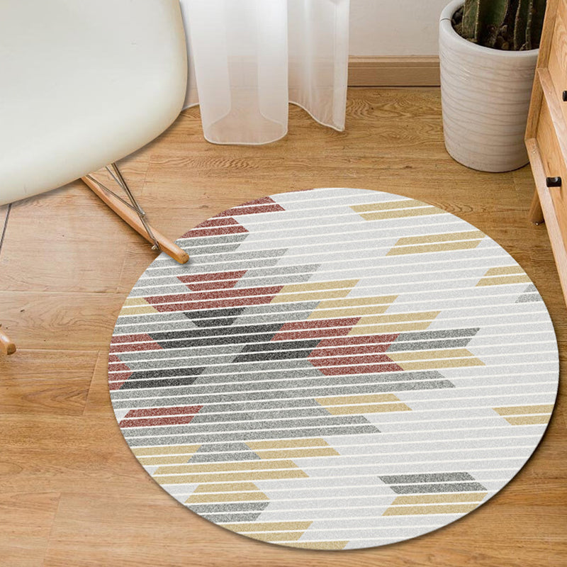 Grey and Yellow Bedroom Rug Modern Geometric Hexagon Triangle Pattern Area Rug Polyester Pet Friendly Carpet Beige Clearhalo 'Area Rug' 'Modern' 'Rugs' Rug' 1715525