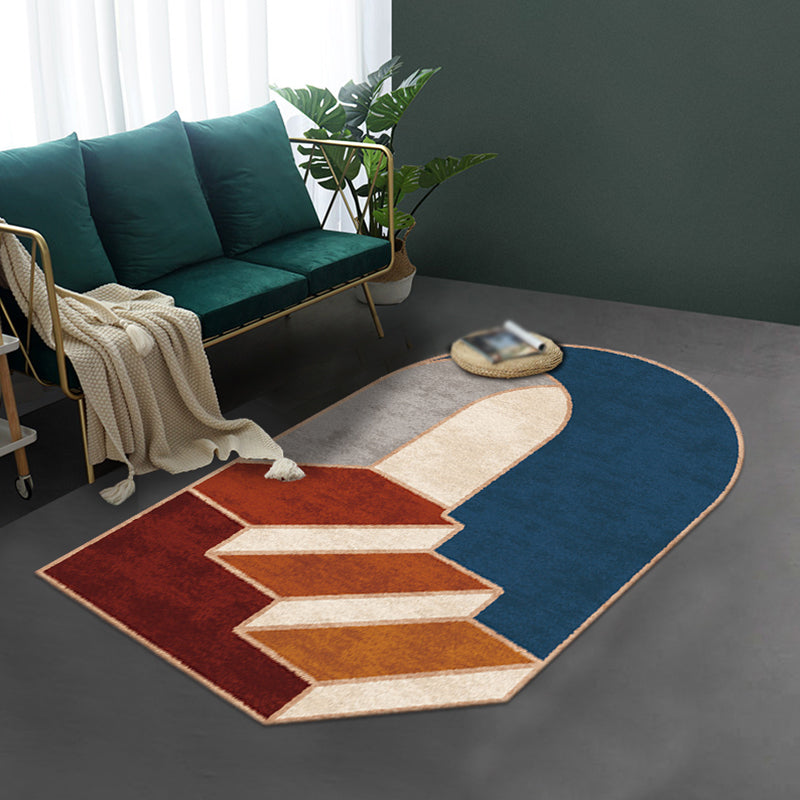 Grey and Green Irregular Rug Bedroom Novelty Color Block Stair Pattern Area Rug Polyester Pet Friendly Carpet Blue Clearhalo 'Area Rug' 'Rug' 1715543