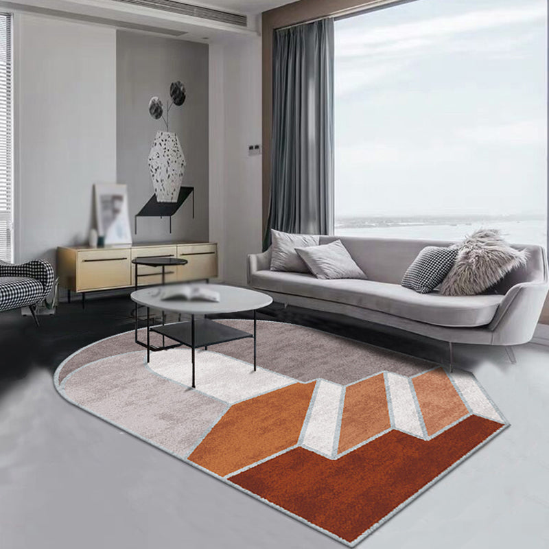 Grey and Green Irregular Rug Bedroom Novelty Color Block Stair Pattern Area Rug Polyester Pet Friendly Carpet Clearhalo 'Area Rug' 'Rug' 1715550