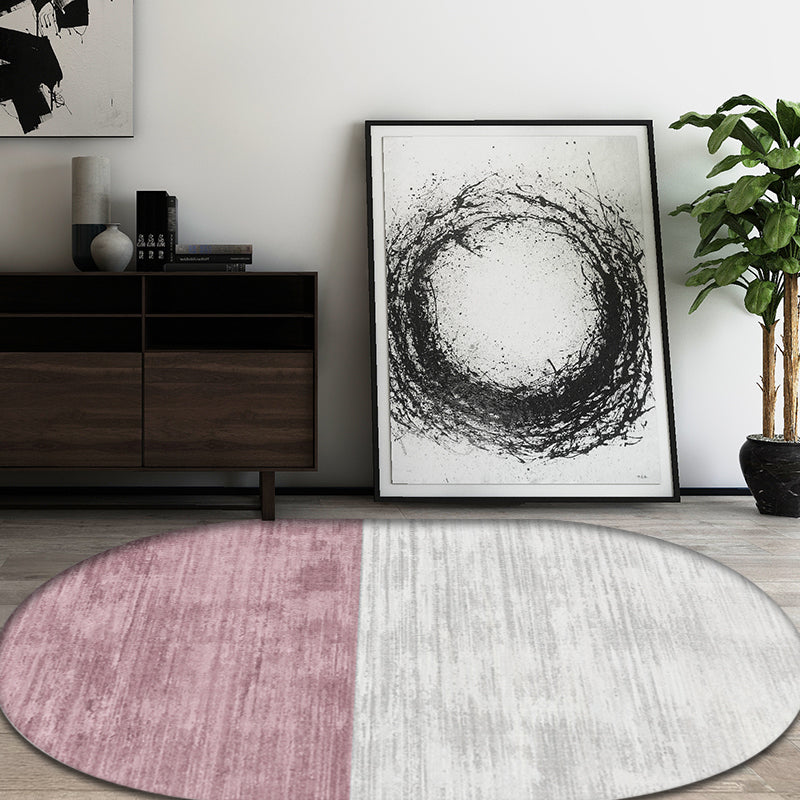 Novelty Living Room Rug in Pink and Blue Color Block Print Rug Polyester Stain-Resistant Area Rug Pink Clearhalo 'Area Rug' 'Rug' 1715571
