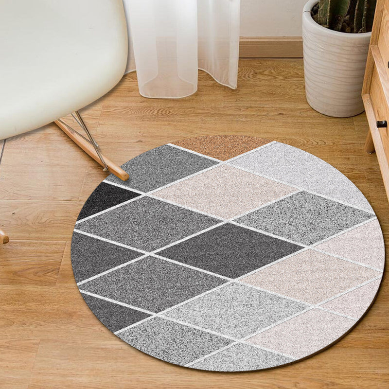 Minimalist Modern Rug in Grey and Blue Geometry Diamond Triangle Pattern Rug Polyester Non-Slip Carpet for Home Decor Pink Clearhalo 'Area Rug' 'Modern' 'Rugs' Rug' 1715600