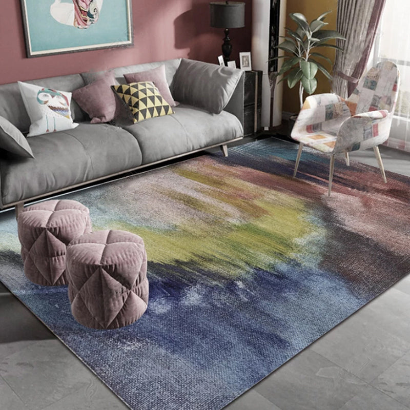 Unique Abstract Rug Contemporary Rug Polyester Washable Non-Slip Pet  Friendly Area Carpet for Living Room - Clearhalo