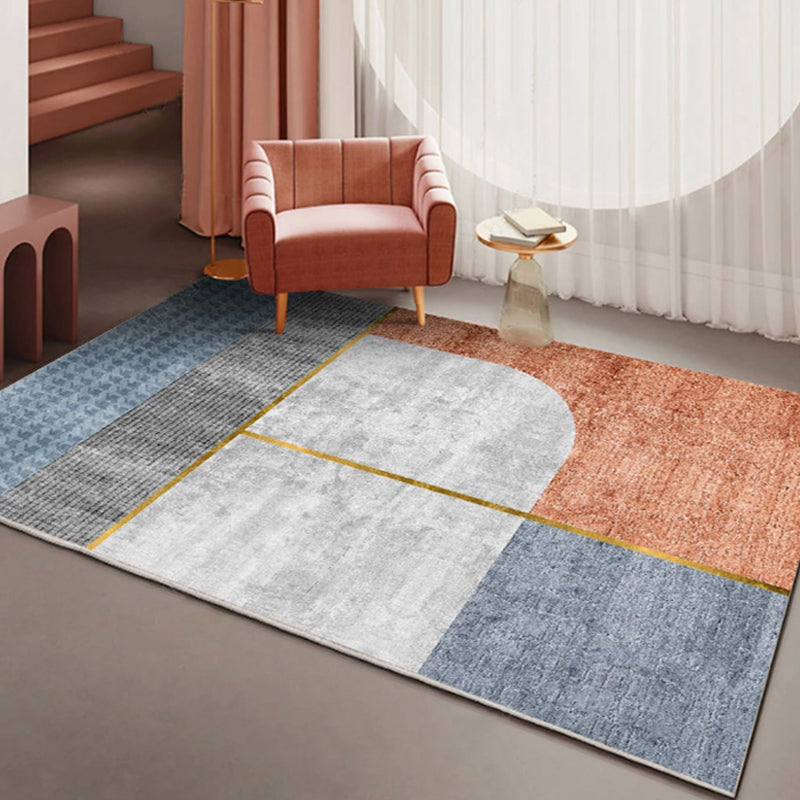 Novelty Colorblock Abstract Living Room Rug Polyester Novelty Abstract Rug Washable Pet Friendly Carpet Light Gray Clearhalo 'Area Rug' 'Modern' 'Rugs' Rug' 1715958