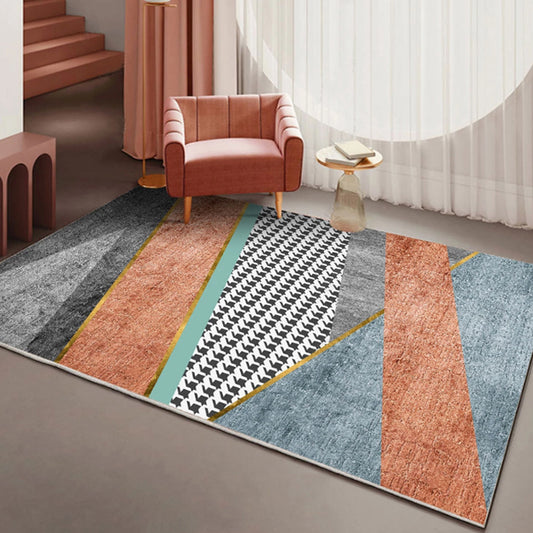 Stylish Orange Contemporary Rug Polyester Colorblock Rug Washable Pet Friendly Area Rug for Living Room Grey Clearhalo 'Area Rug' 'Modern' 'Rugs' Rug' 1715991