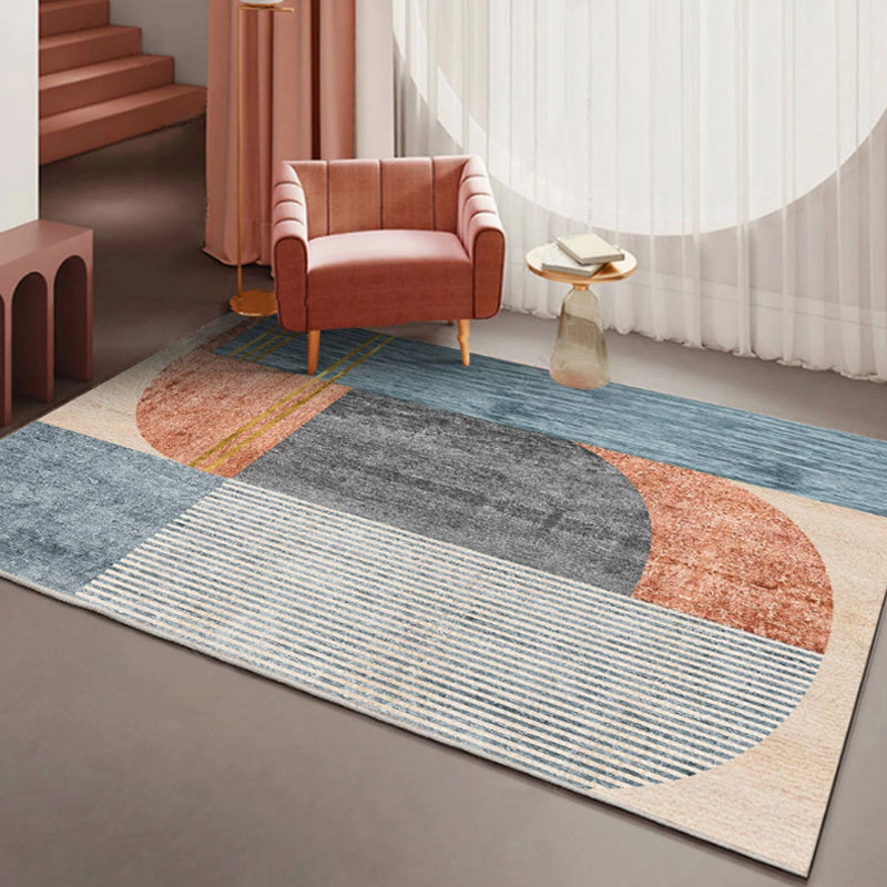 Stylish Orange Contemporary Rug Polyester Colorblock Rug Washable Pet Friendly Area Rug for Living Room Dark Gray Clearhalo 'Area Rug' 'Modern' 'Rugs' Rug' 1715998