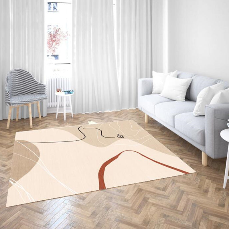 Stylish Novelty Rug Polyester Colorblock Abstract Rug Washable Pet Friendly Carpet for Living Room Light Apricot Clearhalo 'Area Rug' 'Rug' 1716044