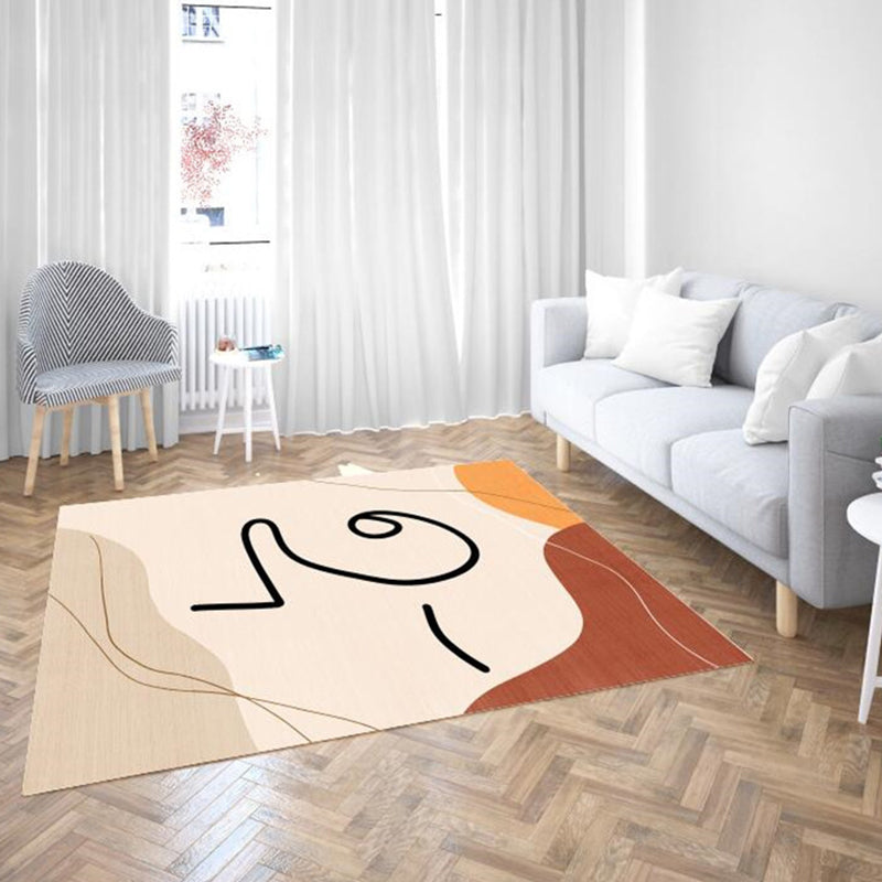 Stylish Novelty Rug Polyester Colorblock Abstract Rug Washable Pet Friendly Carpet for Living Room Light Brown Clearhalo 'Area Rug' 'Rug' 1716045