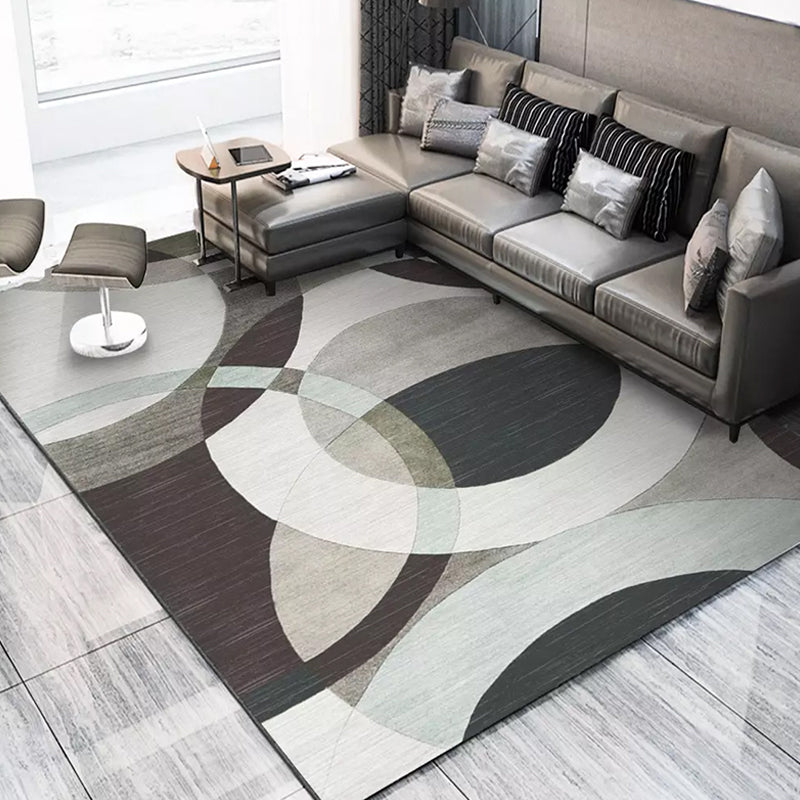 Modern Geometric Pattern Rug with Stripe Multicolor Polyester Rug Washable Non-Slip Pet Friendly Carpet for Living Room Brown Clearhalo 'Area Rug' 'Modern' 'Rugs' Rug' 1716053