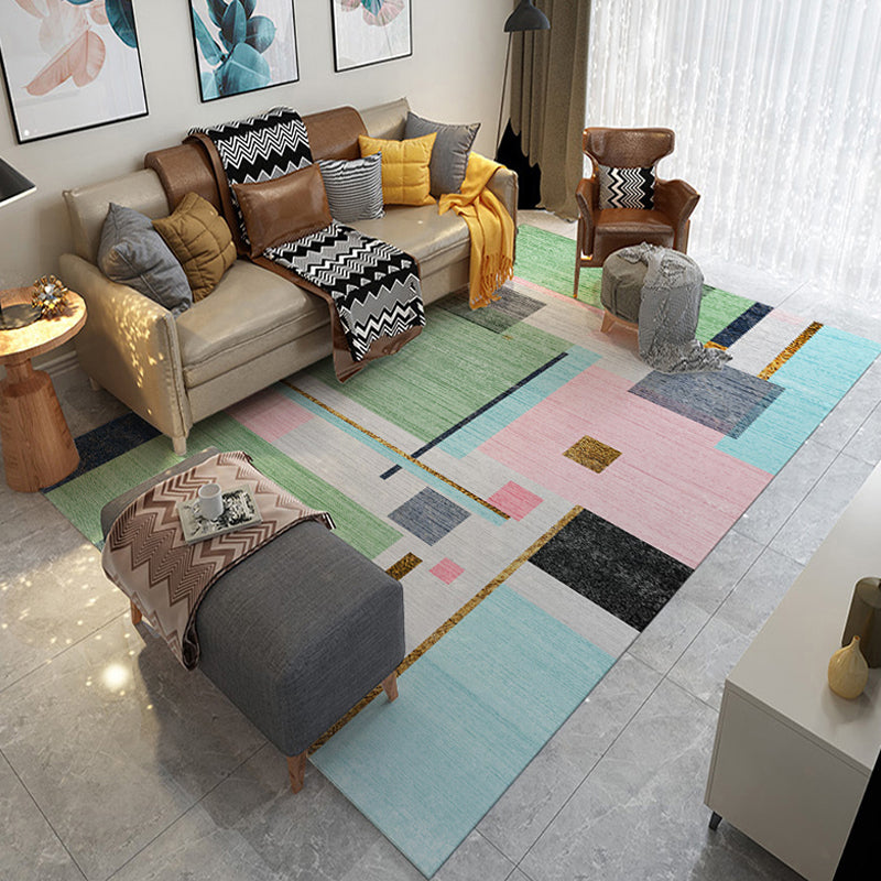 Unique Abstract Rug Contemporary Rug Polyester Washable Non-Slip Pet  Friendly Area Carpet for Living Room - Clearhalo