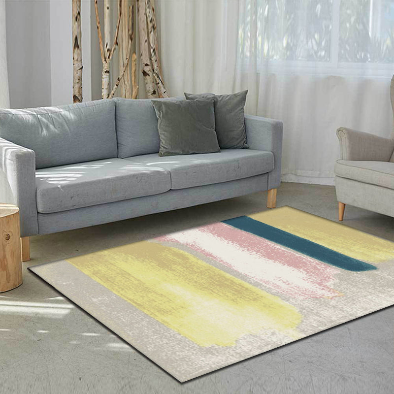 Modern Abstract Rug Multicolor Polyester Rug Washable Non-Slip Pet Friendly Carpet for Living Room Yellow Clearhalo 'Area Rug' 'Modern' 'Rugs' Rug' 1716072