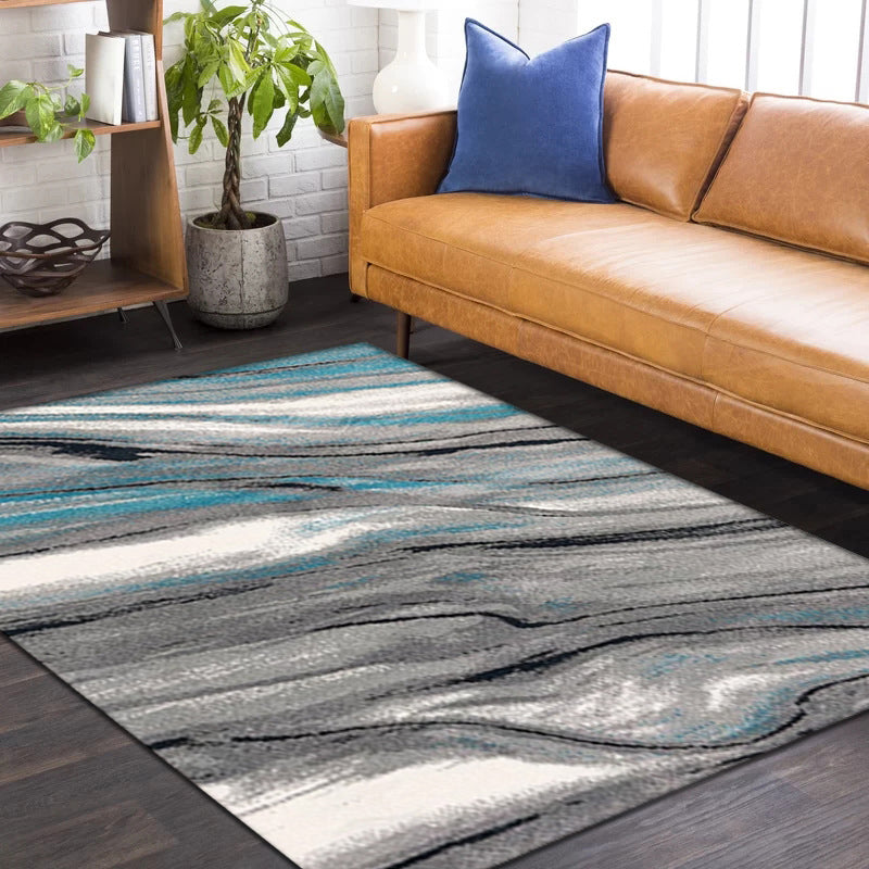 Modern Abstract Rug Multicolor Polyester Rug Washable Non-Slip Pet Friendly Carpet for Living Room Dark Gray Clearhalo 'Area Rug' 'Modern' 'Rugs' Rug' 1716075