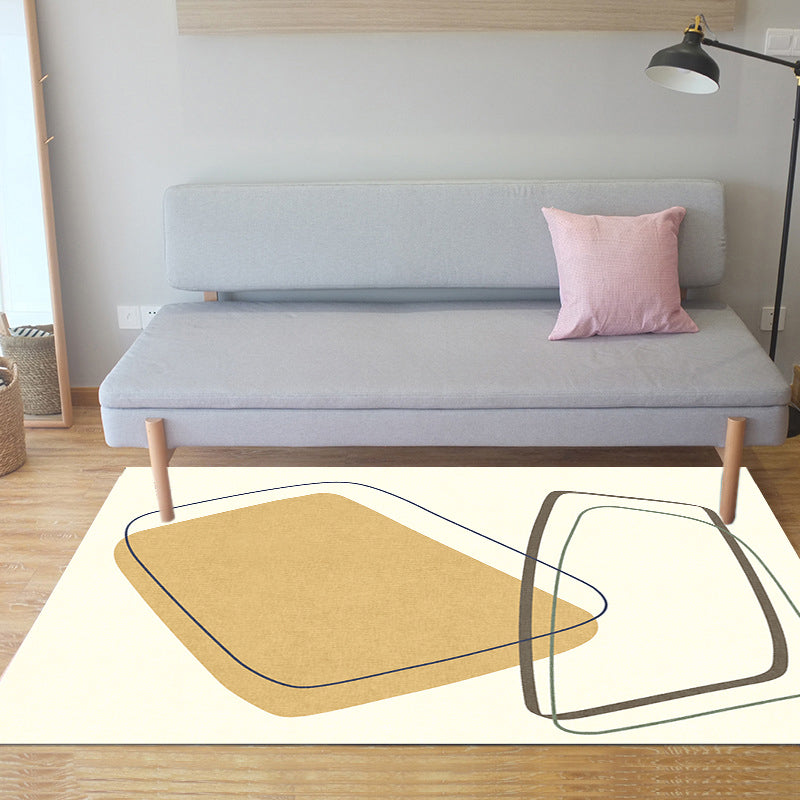 Unique Casual Rug Beige Colorblock Rug Washable Pet Friendly Non-Slip Carpet for Living Room Beige Clearhalo 'Area Rug' 'Rug' 1716101