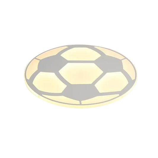 Sport Flat Soccer Flush Ceiling Light Acrylic Ceiling Mount Light in White for Kid Bedroom Clearhalo 'Ceiling Lights' 'Close To Ceiling Lights' 'Close to ceiling' 'Flush mount' Lighting' 171610