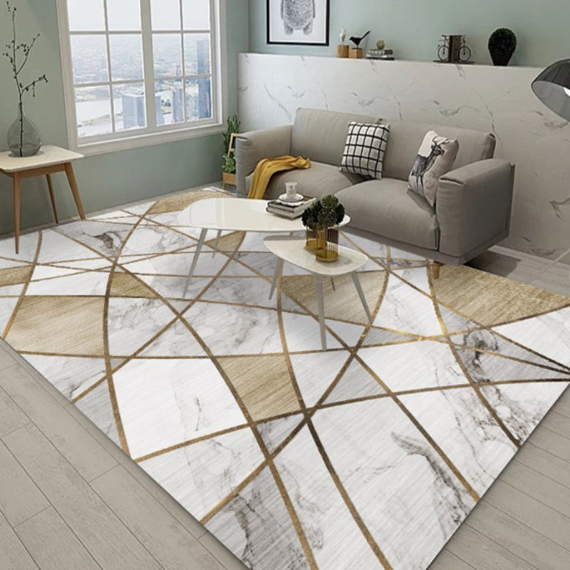 Nordic Geometric Pattern Rug Polyester Modernist Rug Pet Friendly Anti-Slip Backing Area Rug for Living Room Camel Clearhalo 'Area Rug' 'Modern' 'Rugs' Rug' 1716141