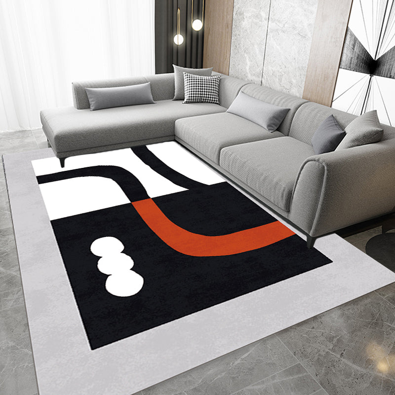 Stylish Minimalist Rug Black and White Abstract Rug Pet Friendly Anti-Slip Backing Carpet for Living Room Clearhalo 'Area Rug' 'Rug' 1716187