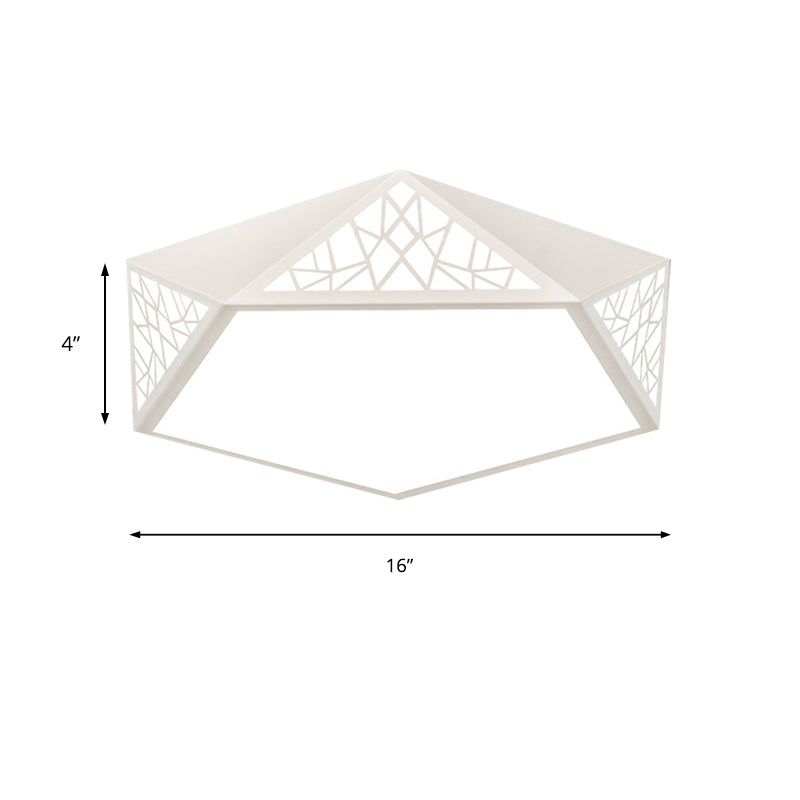 Slim Panel Pentagon Flush Mount Light Modern Acrylic LED Ceiling Lamp for Child Bedroom Clearhalo 'Ceiling Lights' 'Close To Ceiling Lights' 'Close to ceiling' 'Flush mount' Lighting' 171622
