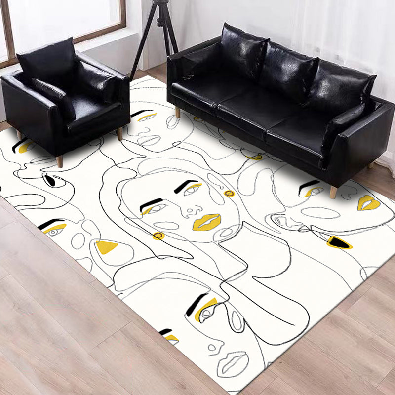 Stylish Multicolor Contemporary Rug Polyester Figure Pattern Rug Anti-Slip Backing Pet Friendly Area Rug for Living Room Clearhalo 'Area Rug' 'Rug' 1716226