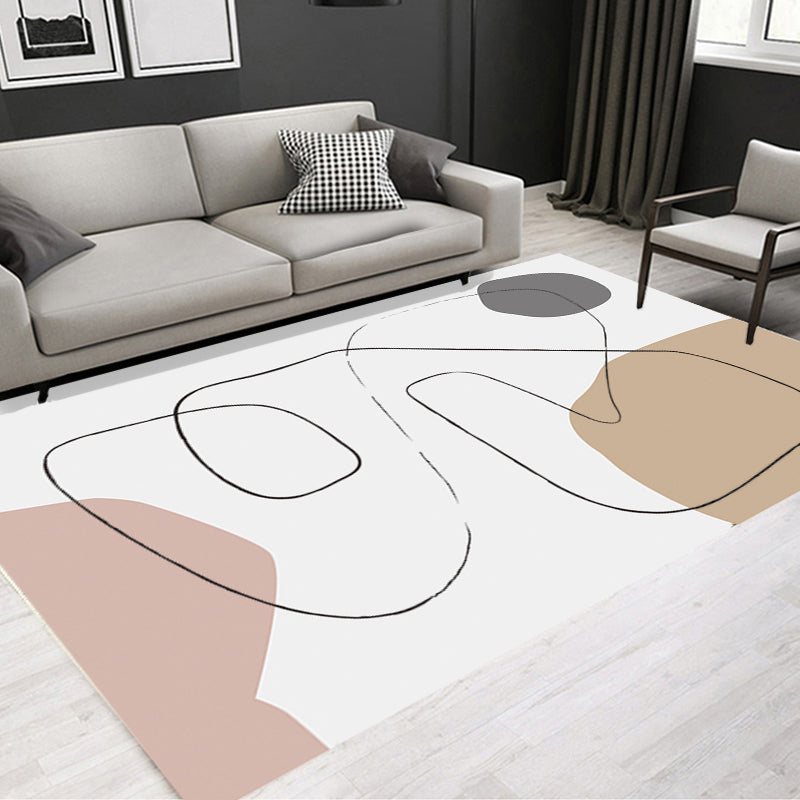 Stylish Multicolor Contemporary Rug Polyester Figure Pattern Rug Anti-Slip Backing Pet Friendly Area Rug for Living Room Brown Clearhalo 'Area Rug' 'Rug' 1716234