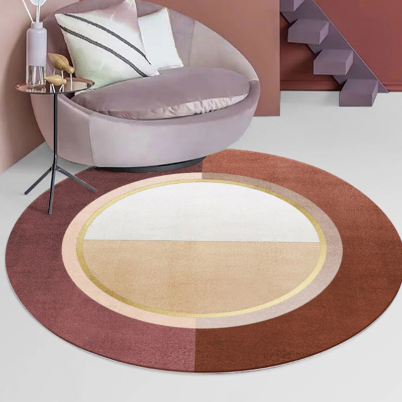 Unique Nordic Rug Colorblock Rug Washable Pet Friendly Anti-Slip Backing Washable Area Rug for Living Room Brown Clearhalo 'Area Rug' 'Modern' 'Rugs' Rug' 1716405