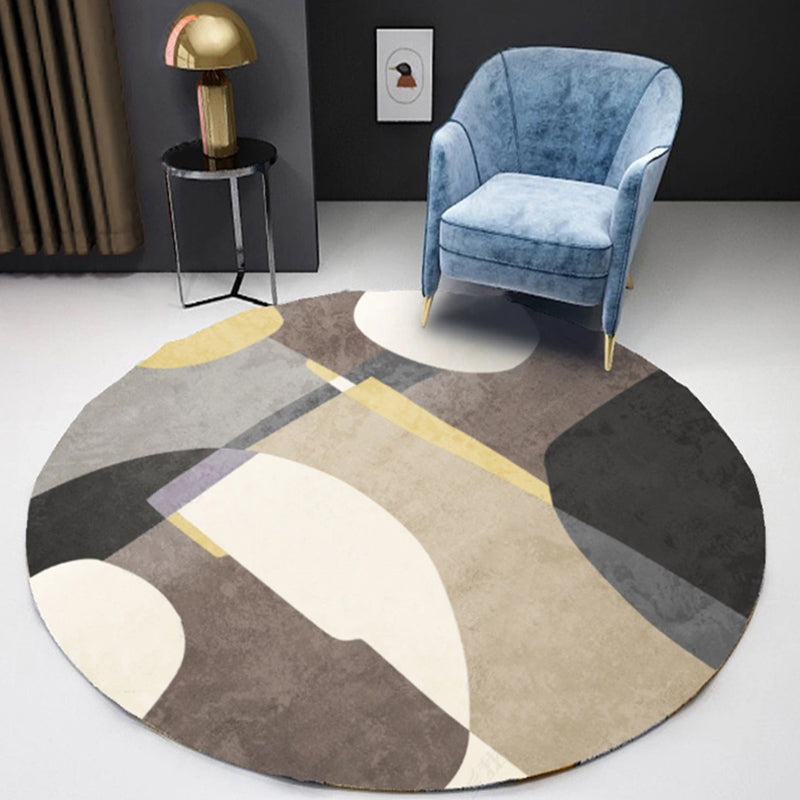 Unique Nordic Rug Colorblock Rug Washable Pet Friendly Anti-Slip Backing Washable Area Rug for Living Room Coffee Clearhalo 'Area Rug' 'Modern' 'Rugs' Rug' 1716406