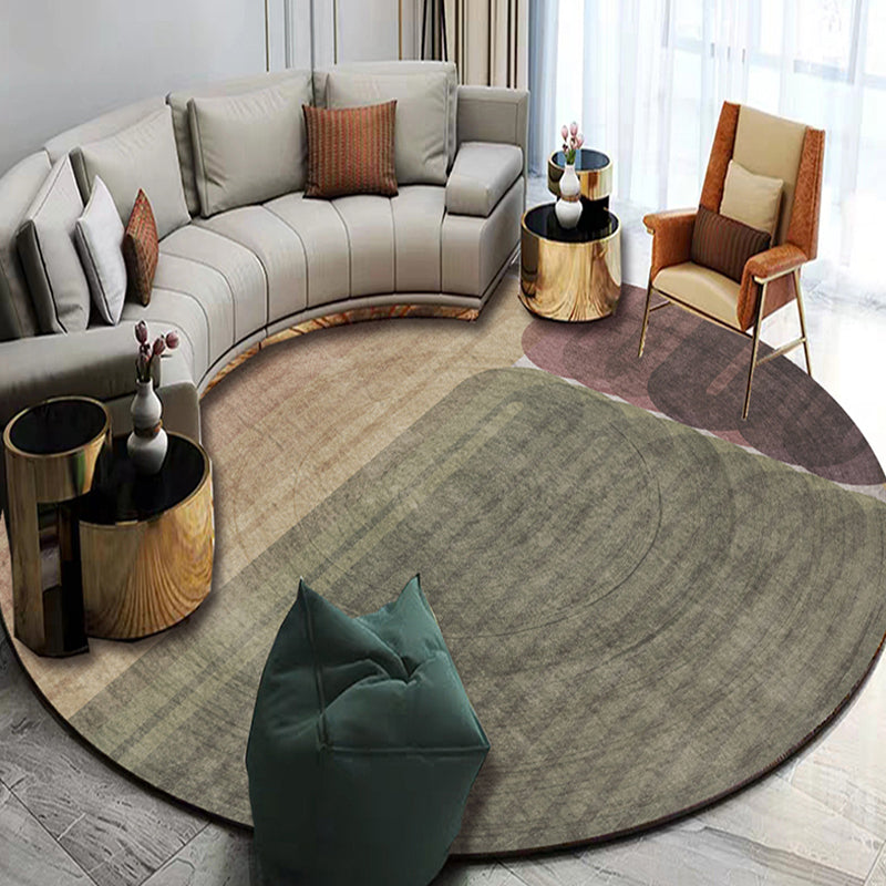 Novelty Concentric Circles Pattern Rug Multicolor Polyester Rug Pet Friendly Washable Carpet for Living Room Dark Green Clearhalo 'Area Rug' 'Modern' 'Rugs' Rug' 1716473