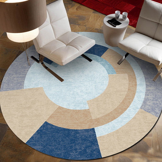 Novelty Concentric Circles Pattern Rug Multicolor Polyester Rug Pet Friendly Washable Carpet for Living Room Light Blue Clearhalo 'Area Rug' 'Modern' 'Rugs' Rug' 1716480